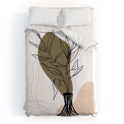 Aleeya Jones Abstract leaves I Duvet Cover