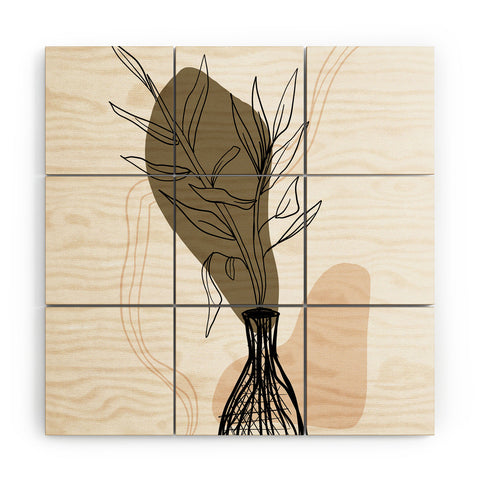 Aleeya Jones Abstract leaves I Wood Wall Mural