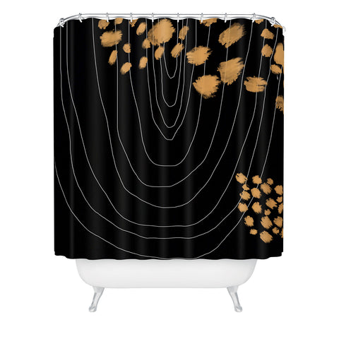 Aleeya Jones Black Gold Shower Curtain