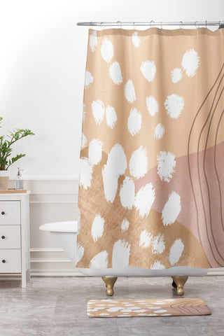 Aleeya Jones Modern Abstract nudes Shower Curtain And Mat