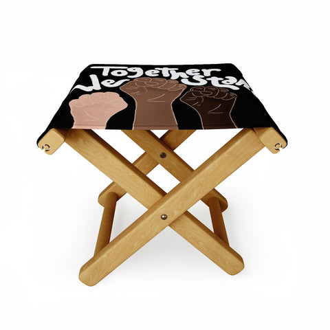 Aleeya Jones Together We stand Black Folding Stool