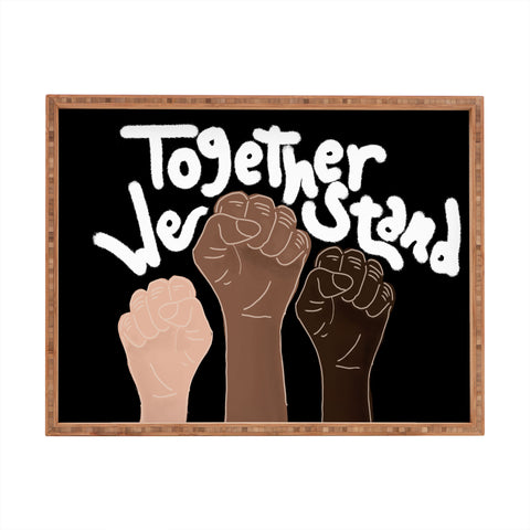 Aleeya Jones Together We stand Black Rectangular Tray