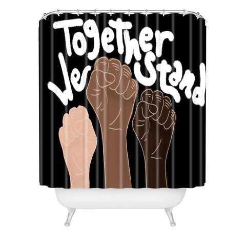 Aleeya Jones Together We stand Black Shower Curtain