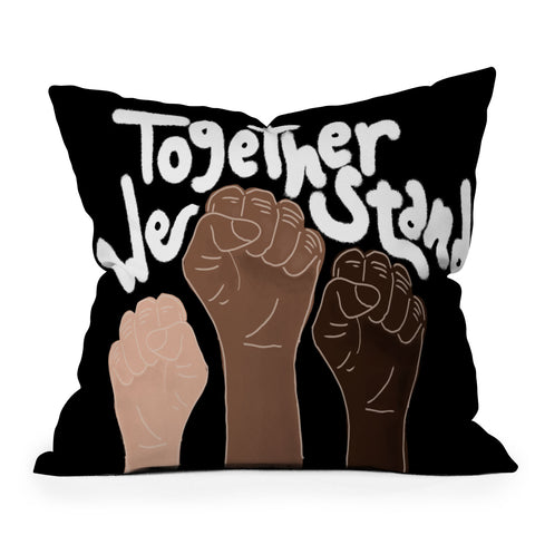 Aleeya Jones Together We stand Black Throw Pillow