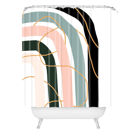 Aleeya Jones Unsettled Rainbow Shower Curtain