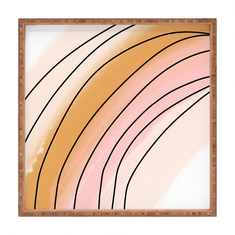 Aleeya Jones Watercolor Rainbow I Square Tray
