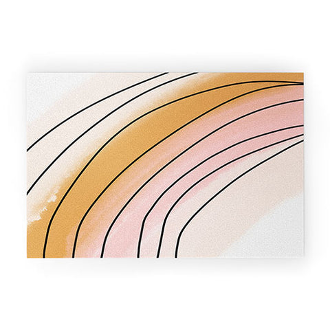 Aleeya Jones Watercolor Rainbow I Welcome Mat