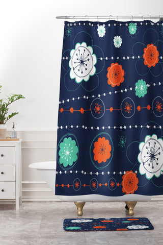 Ali Benyon Abstract Suzy Shower Curtain And Mat