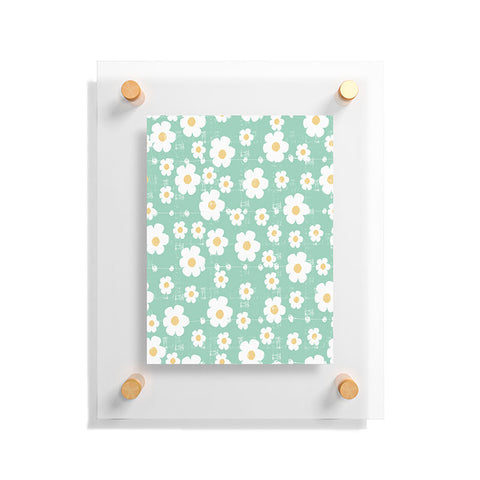 Ali Benyon Aqua Daisy Floating Acrylic Print
