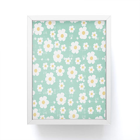 Ali Benyon Aqua Daisy Framed Mini Art Print