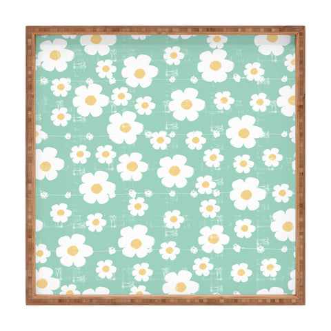 Ali Benyon Aqua Daisy Square Tray