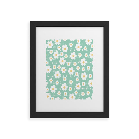 Ali Benyon Aqua Daisy Framed Art Print