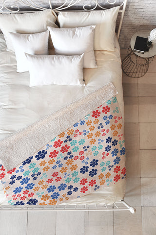 Ali Benyon Bed Of Flowers Fleece Throw Blanket