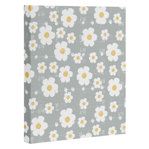 Ali Benyon Gray Daisy Art Canvas