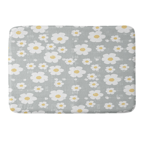 Ali Benyon Gray Daisy Memory Foam Bath Mat