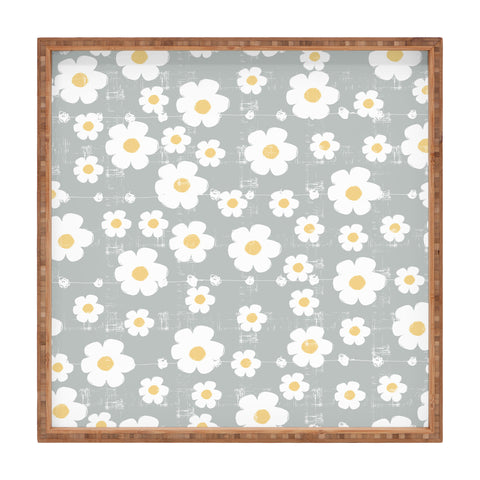 Ali Benyon Gray Daisy Square Tray