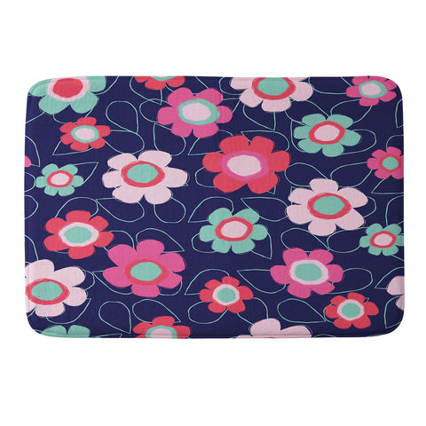 Ali Benyon Happy Flowers Memory Foam Bath Mat