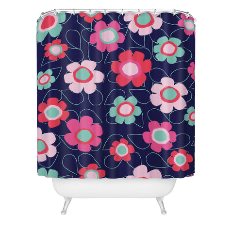 Ali Benyon Happy Flowers Shower Curtain