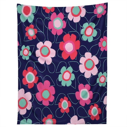 Ali Benyon Happy Flowers Tapestry