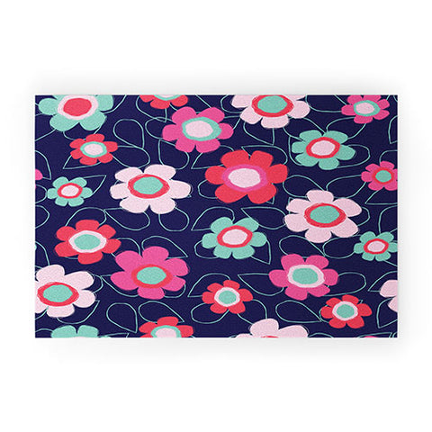 Ali Benyon Happy Flowers Welcome Mat