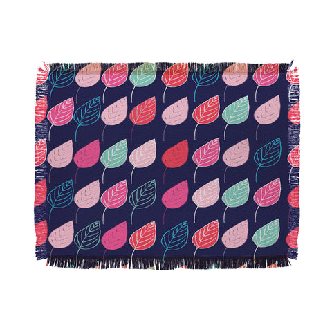 Ali Benyon Happy Leaves Throw Blanket