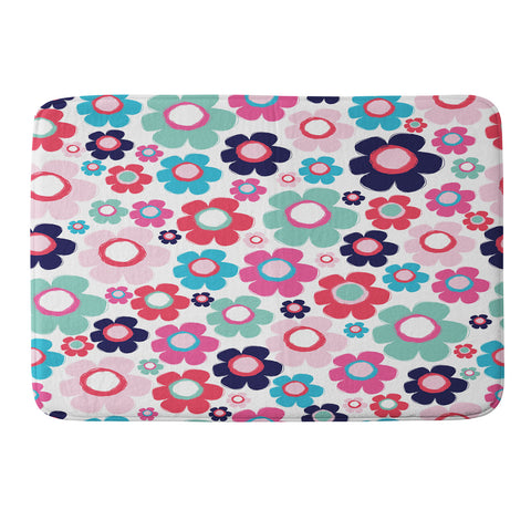 Ali Benyon Indigo Flowers Memory Foam Bath Mat