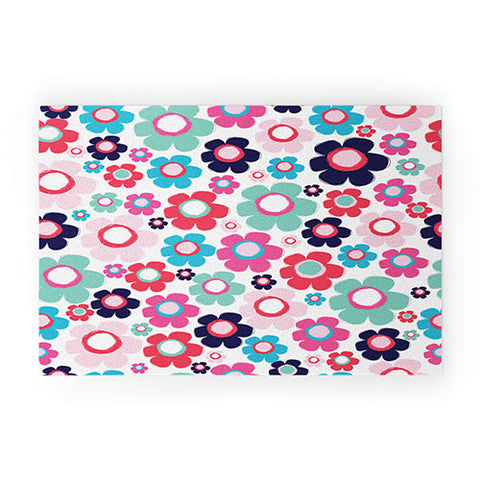 Ali Benyon Indigo Flowers Welcome Mat