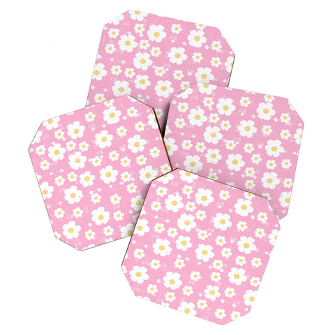 Ali Benyon Pink Daisy Coaster Set