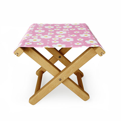 Ali Benyon Pink Daisy Folding Stool