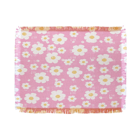 Ali Benyon Pink Daisy Throw Blanket