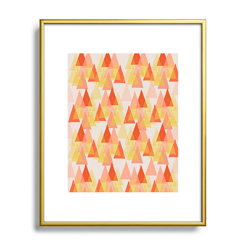 Ali Benyon Retro Geo Metal Framed Art Print