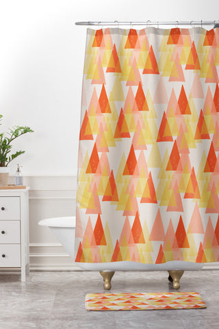 Ali Benyon Retro Geo Shower Curtain And Mat