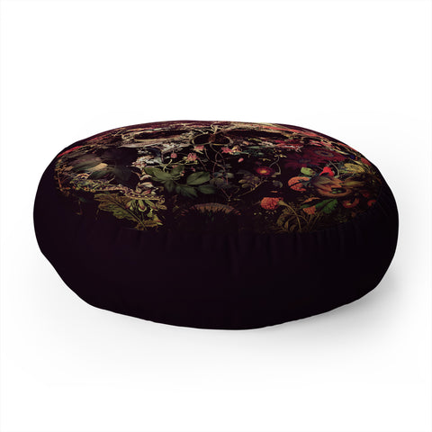 Ali Gulec Bloom Skull Floor Pillow Round