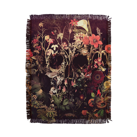 Ali Gulec Bloom Skull Throw Blanket