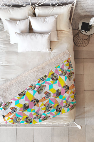 Ali Gulec Cats Army Fleece Throw Blanket