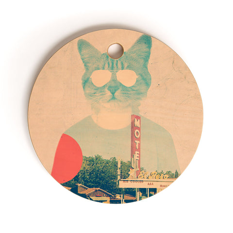 Ali Gulec Cool Cat Cutting Board Round