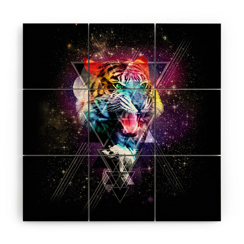 Ali Gulec Cosmic Tiger Wood Wall Mural