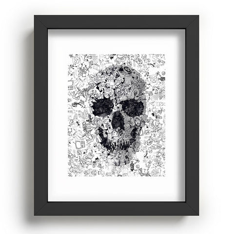 Ali Gulec Doodle Skull BW Recessed Framing Rectangle