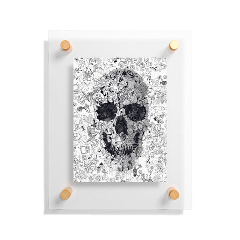 Ali Gulec Doodle Skull BW Floating Acrylic Print