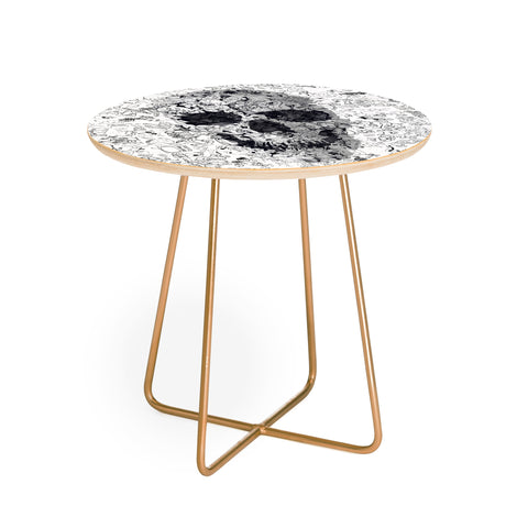 Ali Gulec Doodle Skull BW Round Side Table