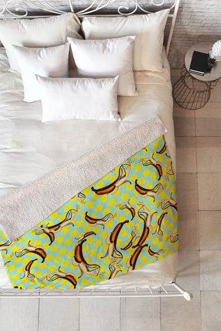 Ali Gulec El Banana Fleece Throw Blanket