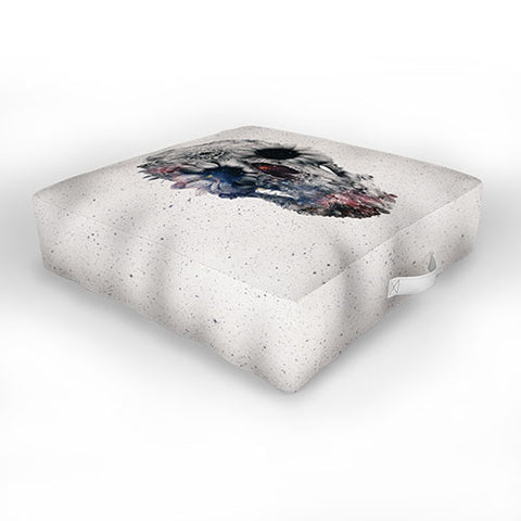 Ali Gulec Floral Skull 2 Outdoor Floor Cushion