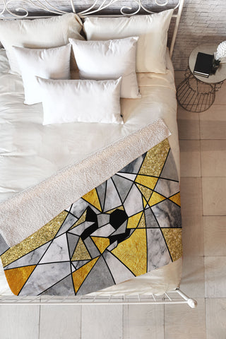 Ali Gulec Fragment Skull Fleece Throw Blanket