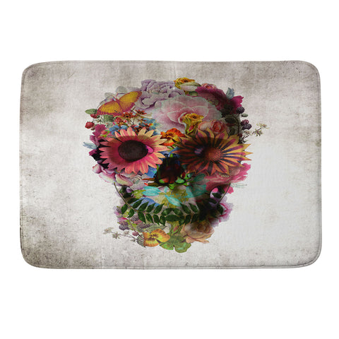 Ali Gulec Gardening Floral Skull Memory Foam Bath Mat