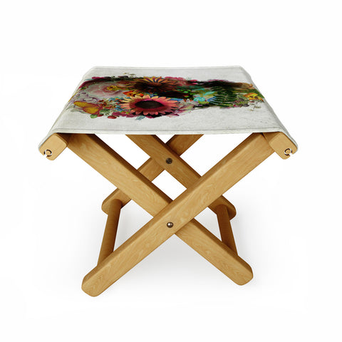 Ali Gulec Gardening Floral Skull Folding Stool