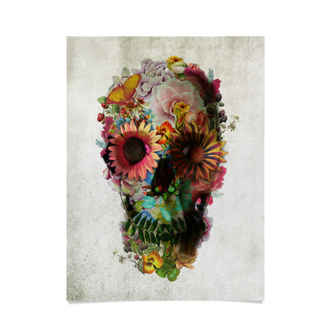 Ali Gulec Gardening Floral Skull Poster