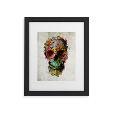 Ali Gulec Gardening Floral Skull Framed Art Print