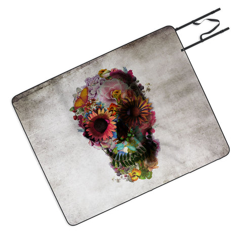 Ali Gulec Gardening Floral Skull Picnic Blanket