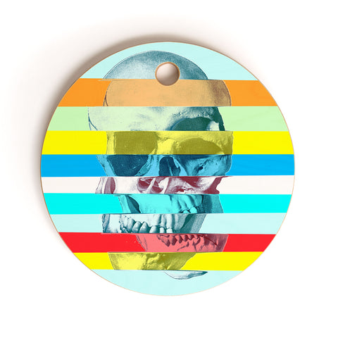 Ali Gulec Glitch Skull Cutting Board Round