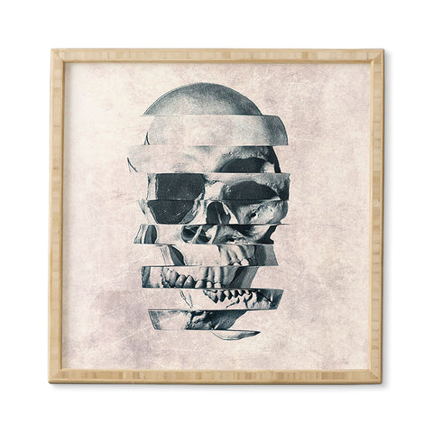 Ali Gulec Glitch Skull Mono Framed Wall Art